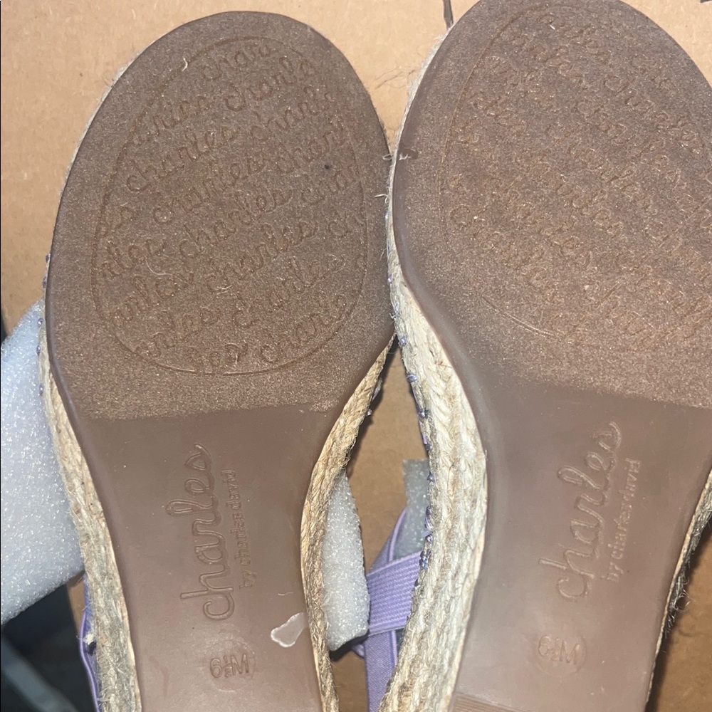 Brand new Charles David Lilac Espadrille Wedge Sandals - Picture 4 of 4